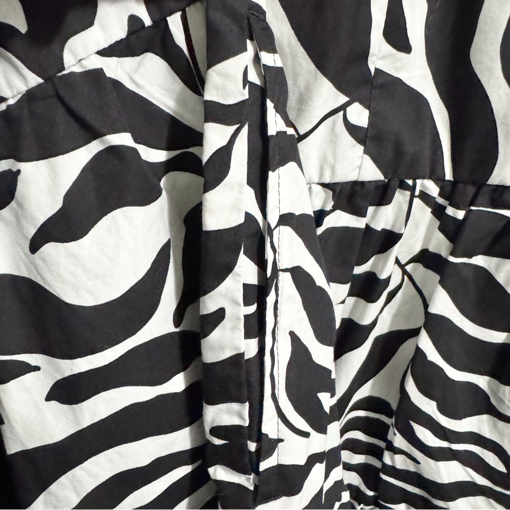 Chico's Poplin Palm Print Dress in Black Size 12 100% Cotton - Picture 5 of 9